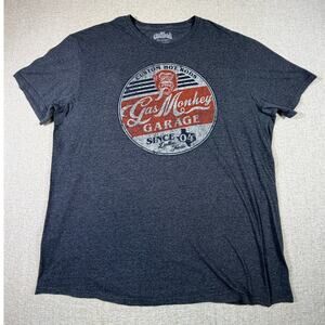 Gas Monkey Garage Men XL Gray Short Sleeve Graphic Crew Neck T-Shirt Casual
